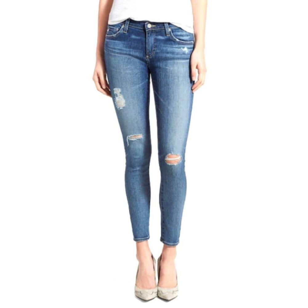 AG Jeans The‎ Legging Ankle Super Skinny Distressed Mid Rise 29
